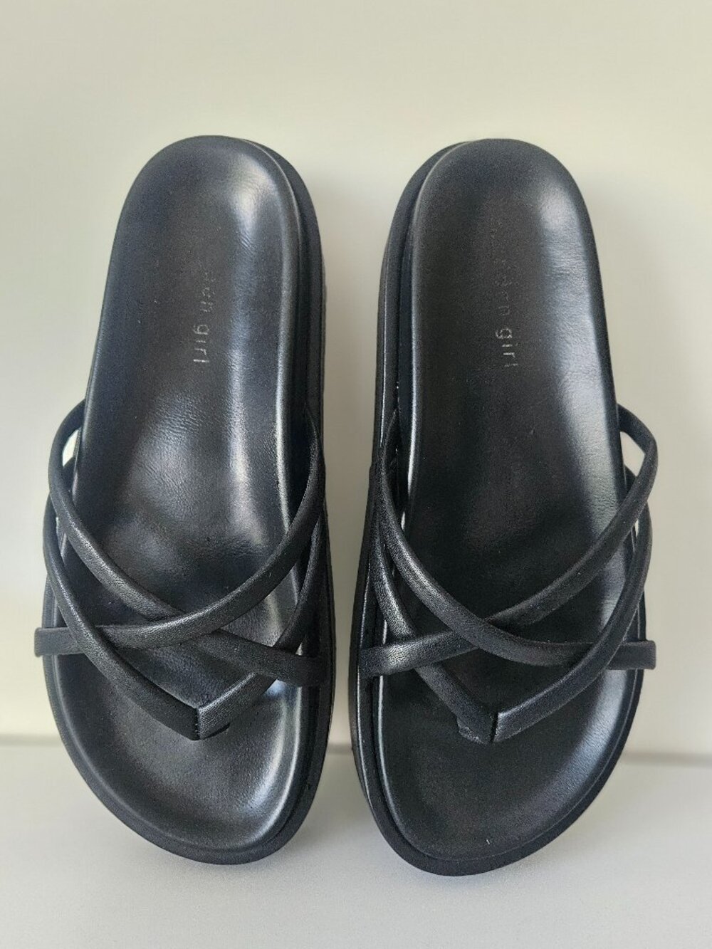 Madden Girl Fowler Black Platform Slide Sandals, Size 8